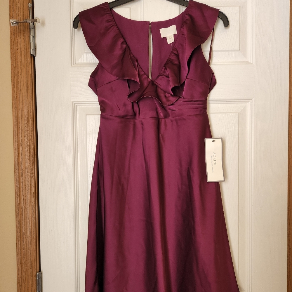 NWT Purple J Crew Satin Cocktail Dress Petite 8